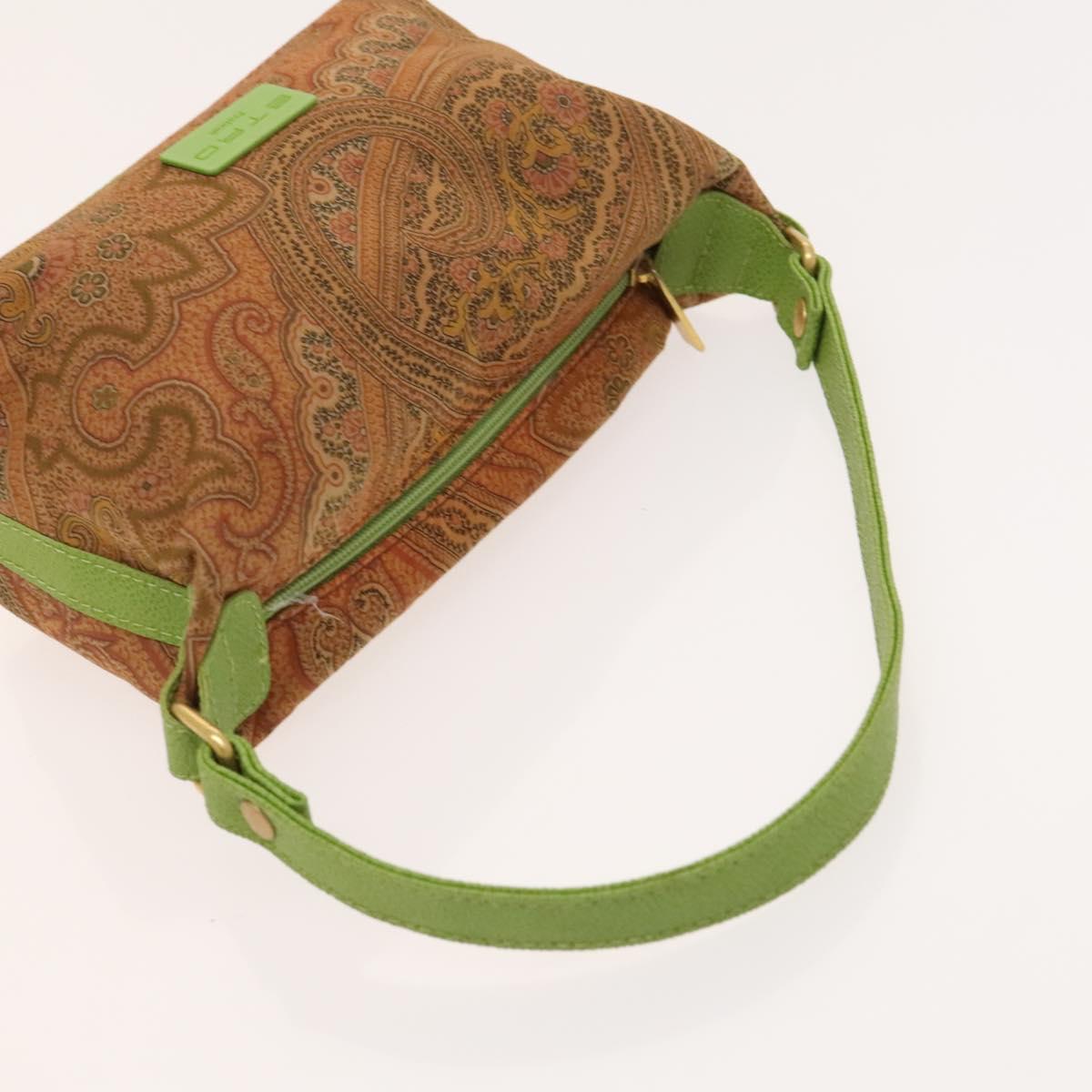 ETRO Paisley Shoulder Bag PVC Canvas 2 Set Green Brown Auth BA3734