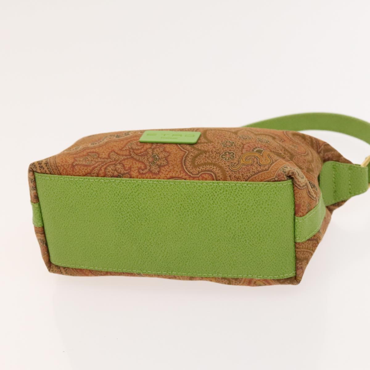 ETRO Paisley Shoulder Bag PVC Canvas 2 Set Green Brown Auth BA3734