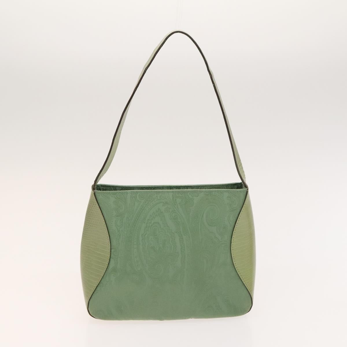 ETRO Paisley Shoulder Bag PVC Canvas 2 Set Green Brown Auth BA3734