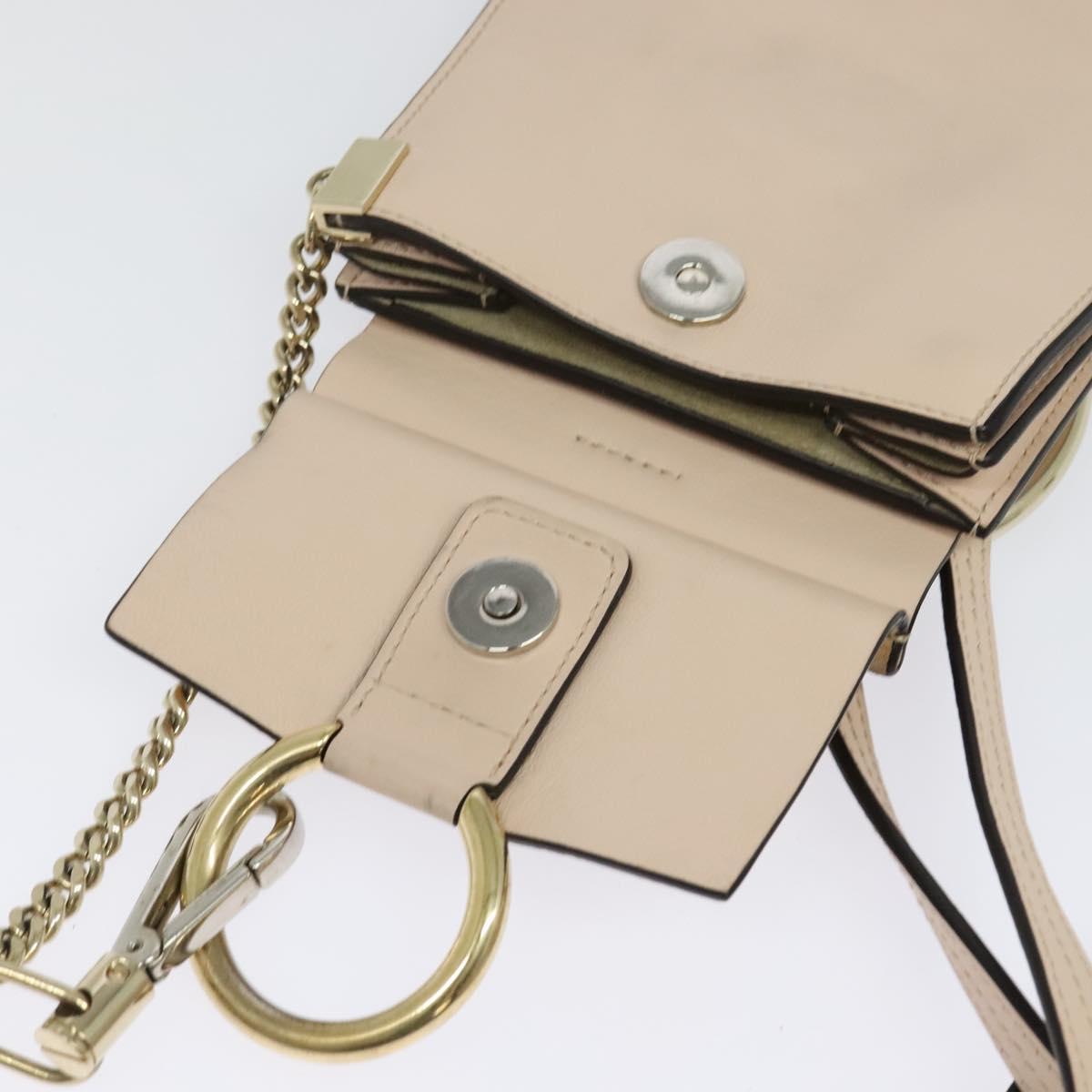Chloe Fay Hand Bag Leather 2way Pink Gold Auth BA3740