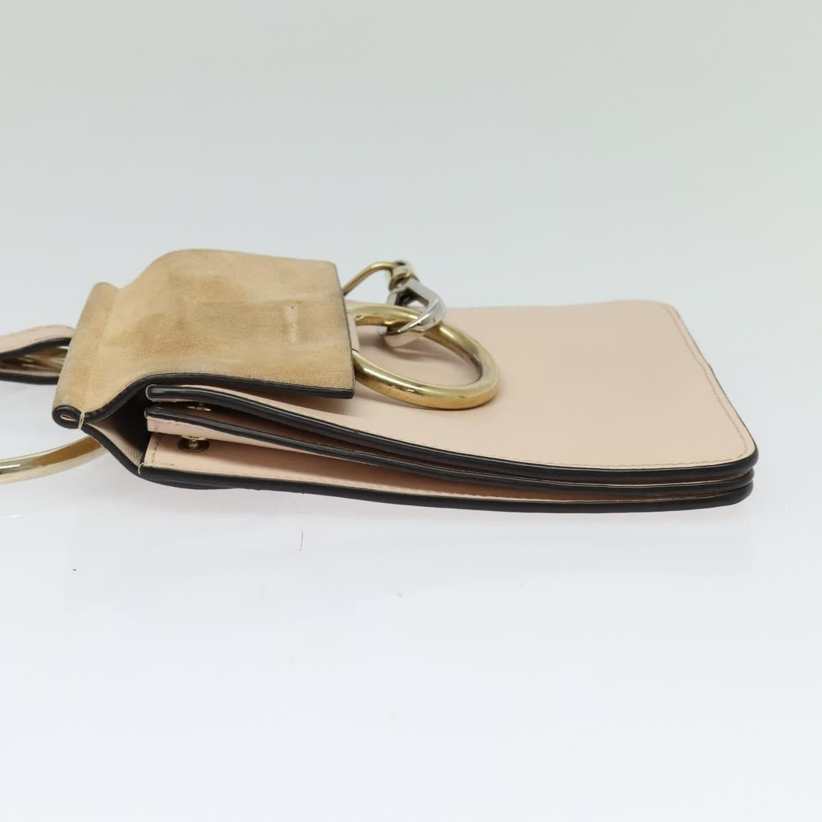 Chloe Fay Hand Bag Leather 2way Pink Gold Auth BA3740