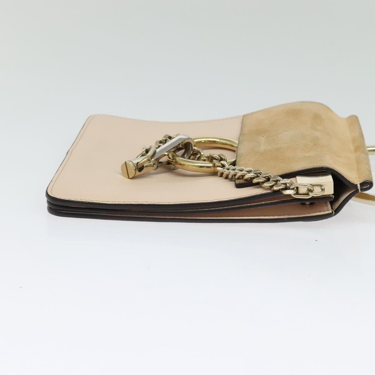Chloe Fay Hand Bag Leather 2way Pink Gold Auth BA3740