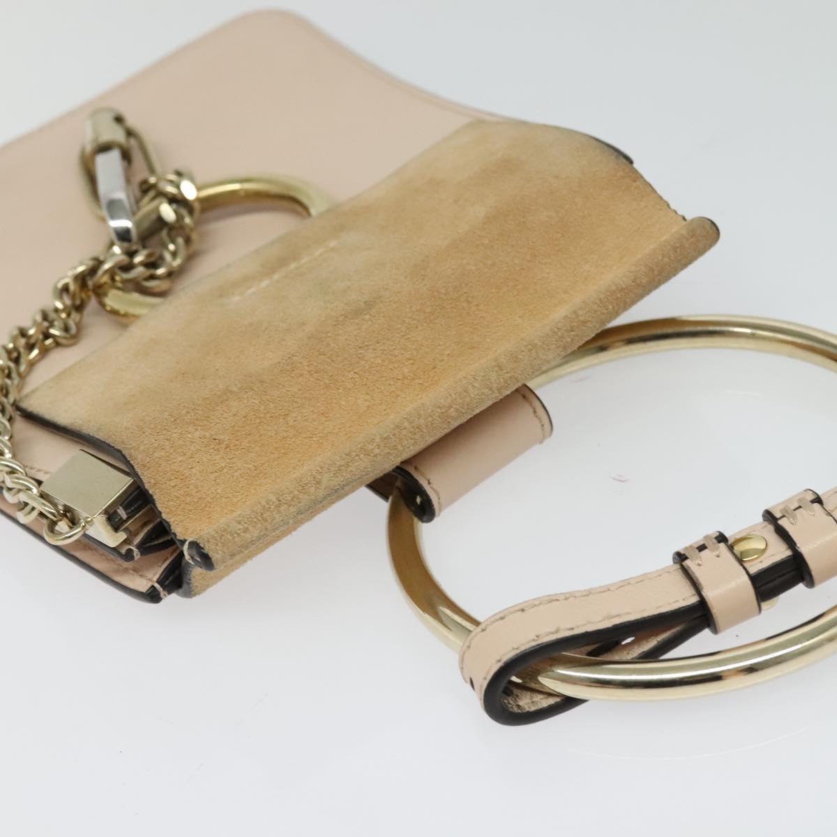 Chloe Fay Hand Bag Leather 2way Pink Gold Auth BA3740