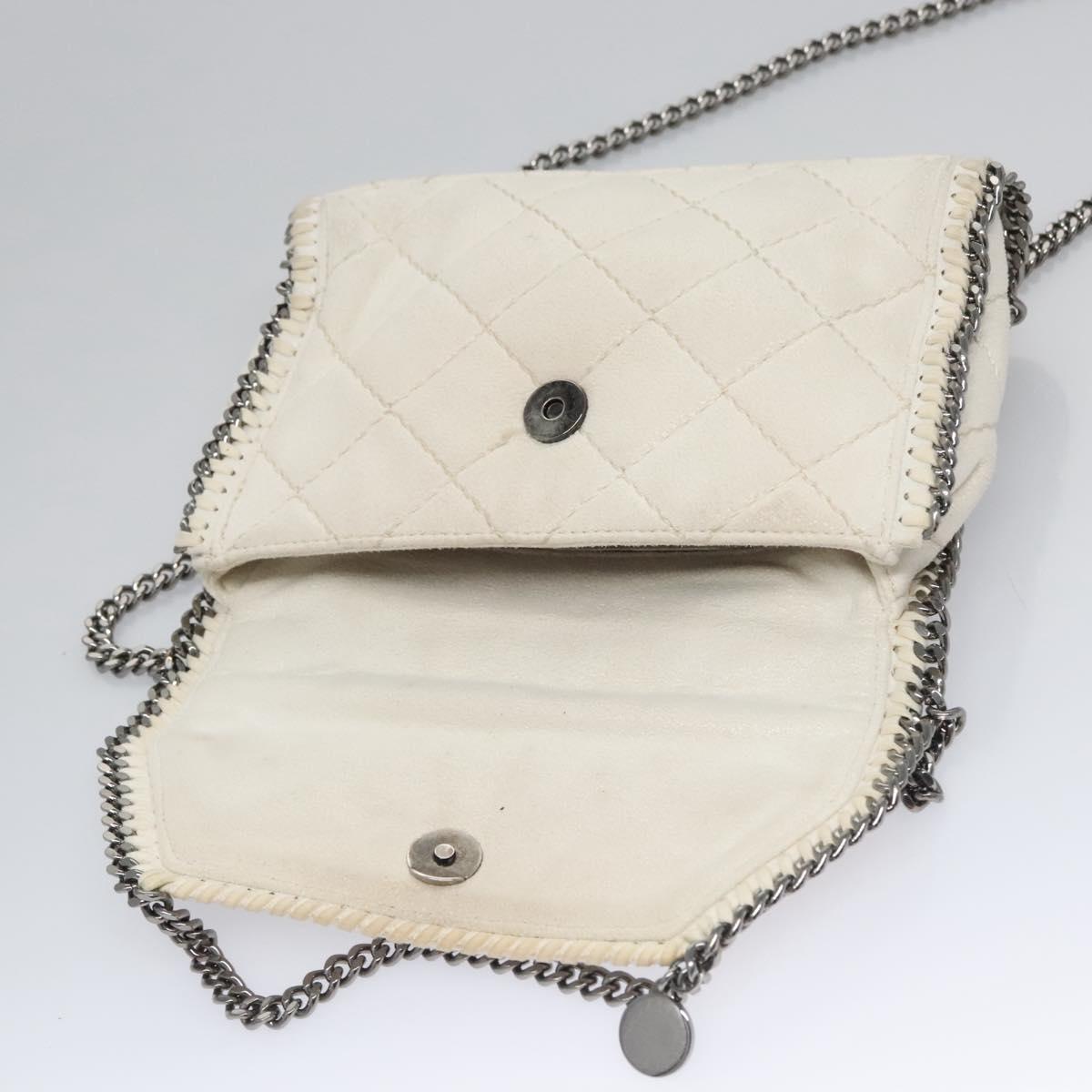 Stella MacCartney Chain Shoulder Bag Suede White Auth BA375