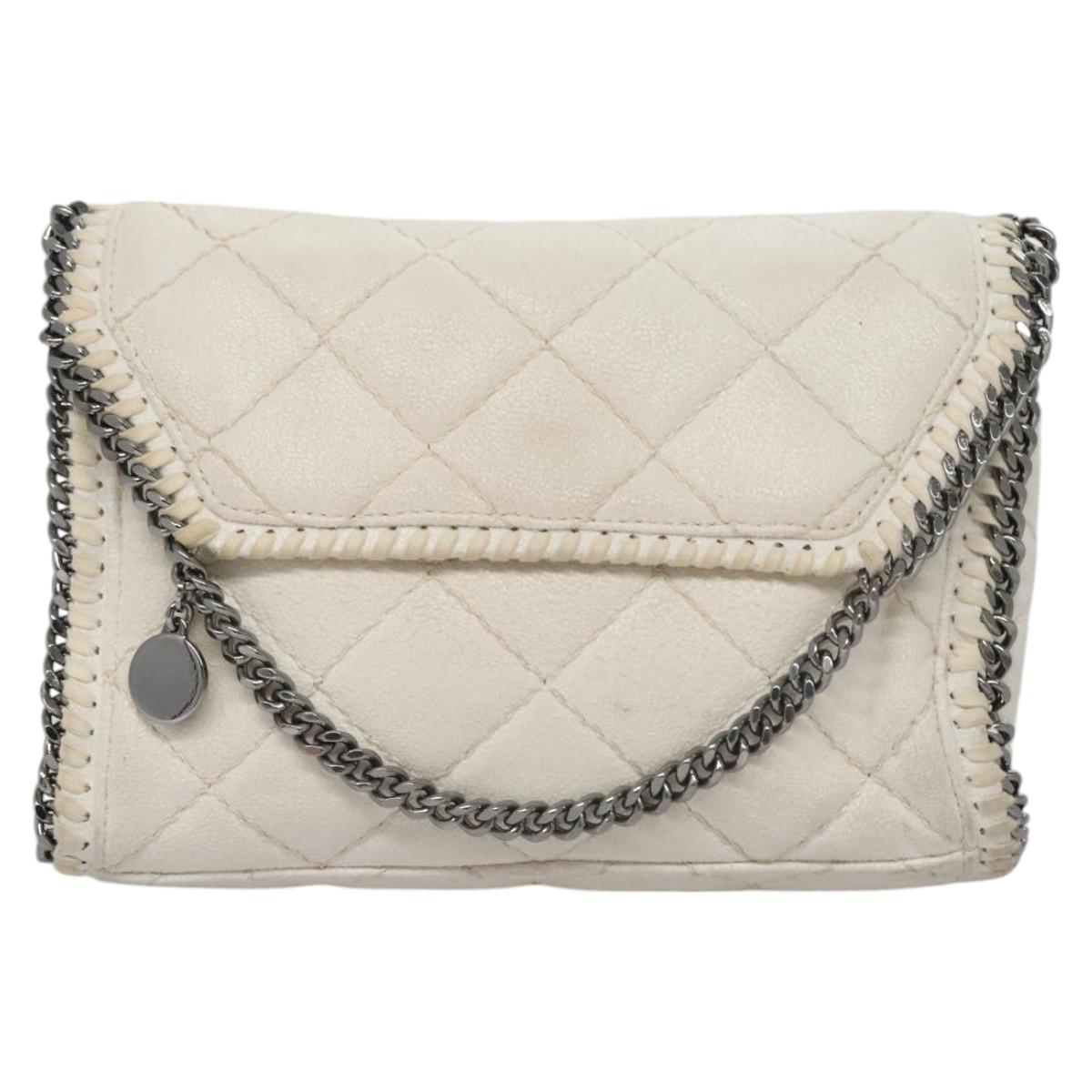 Stella MacCartney Chain Shoulder Bag Suede White Auth BA375