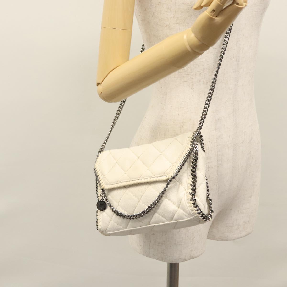 Stella MacCartney Chain Shoulder Bag Suede White Auth BA375