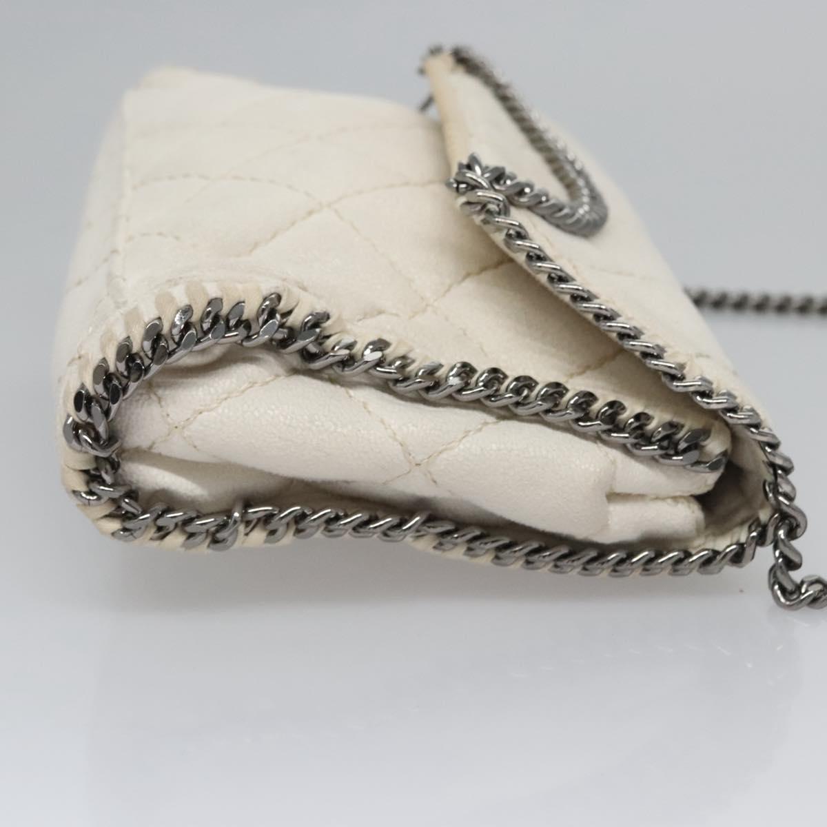 Stella MacCartney Chain Shoulder Bag Suede White Auth BA375