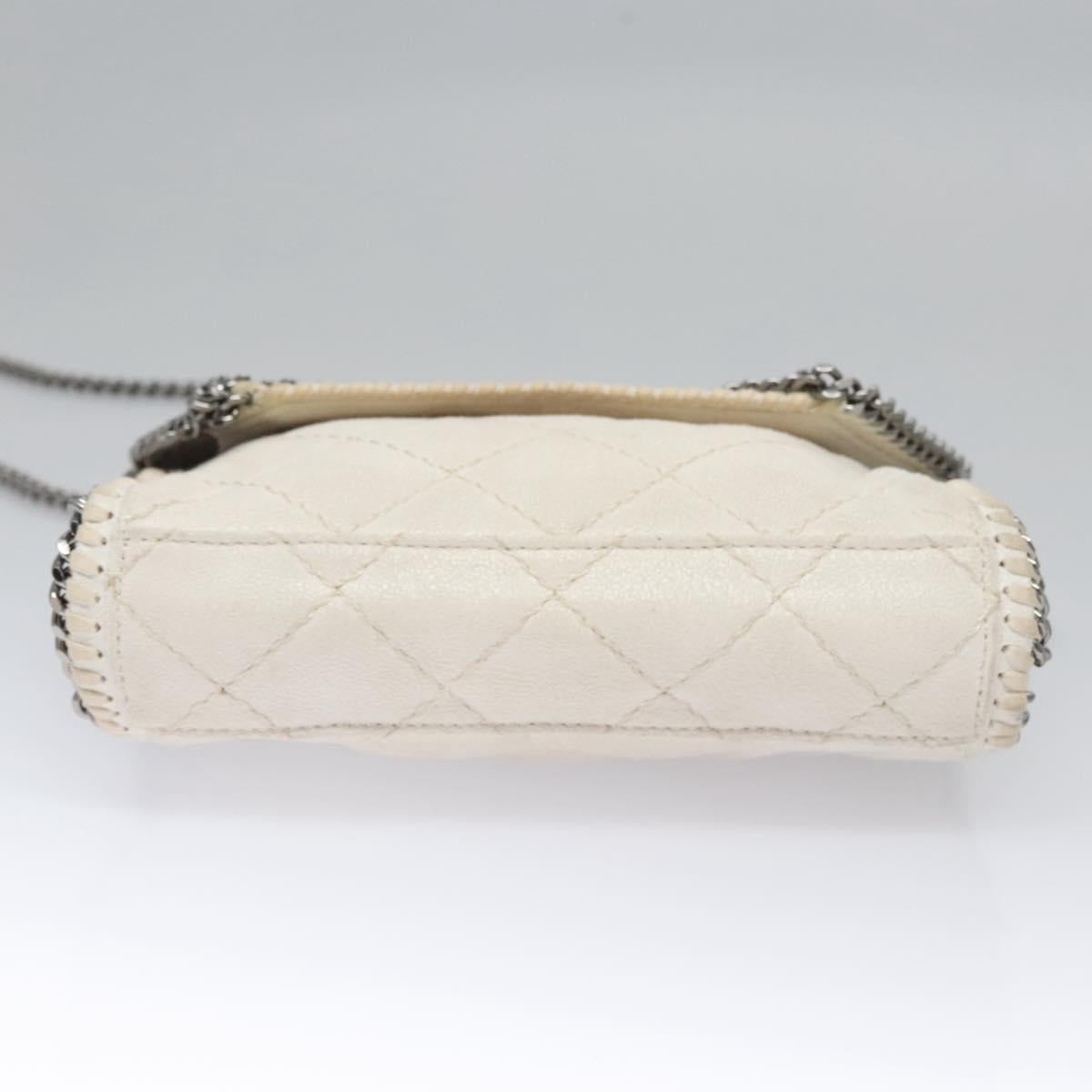 Stella MacCartney Chain Shoulder Bag Suede White Auth BA375