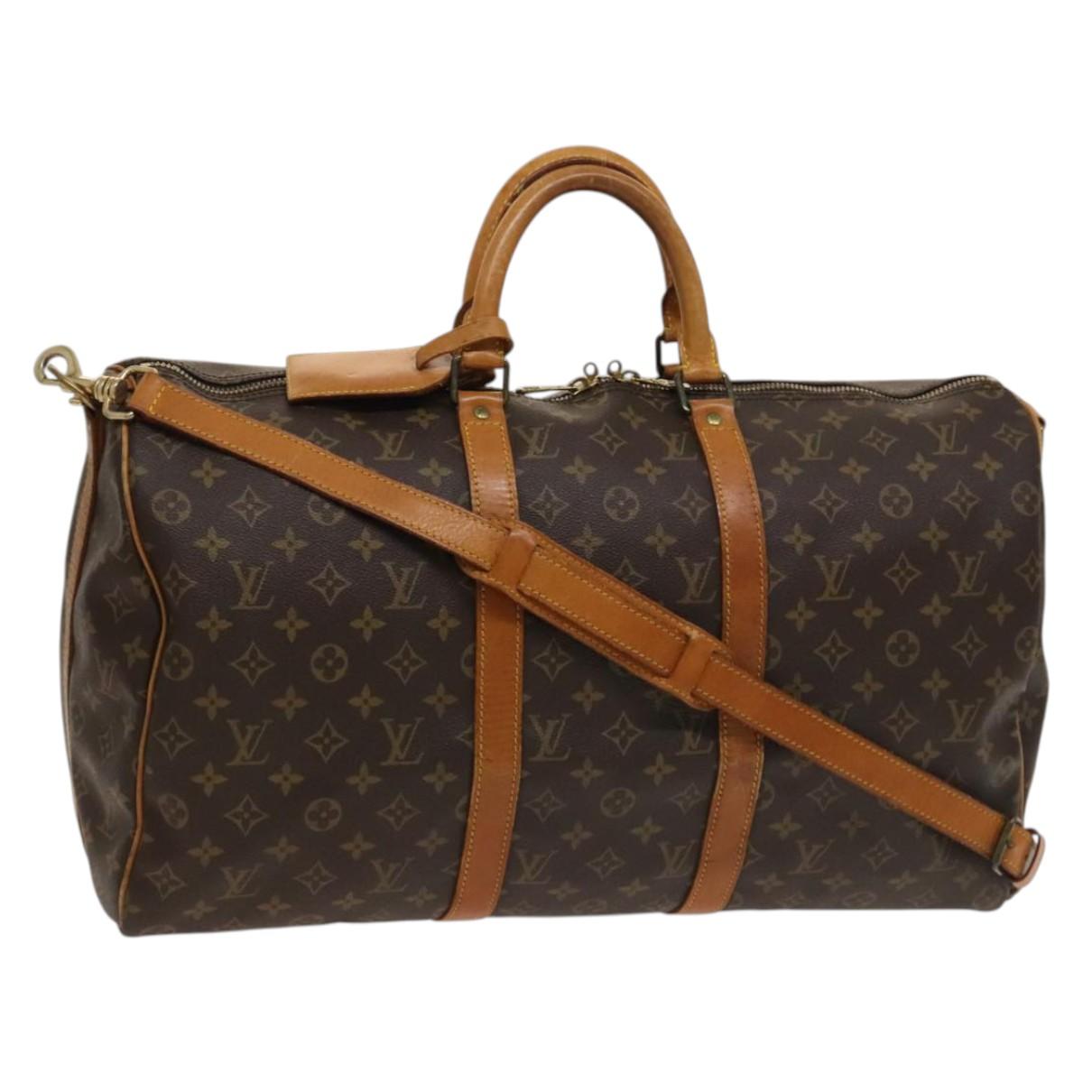 LOUIS VUITTON Monogram Keepall Bandouliere 50 Boston Bag M41416 LV Auth BA3752