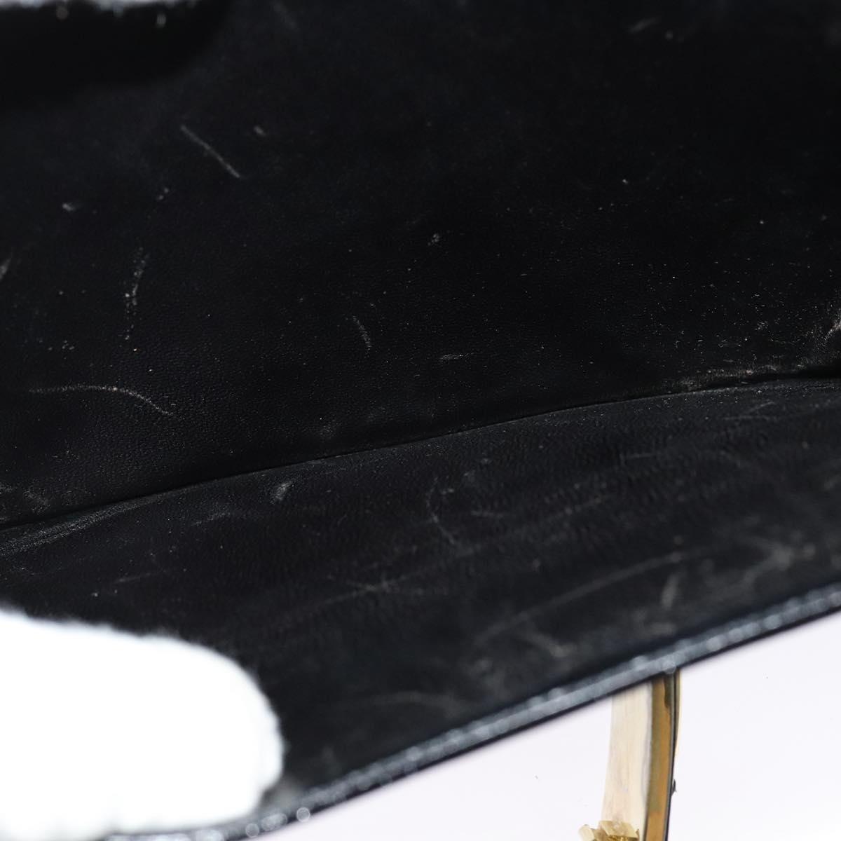 CELINE Sulky Shoulder Bag Leather Black Gold Auth BA3771