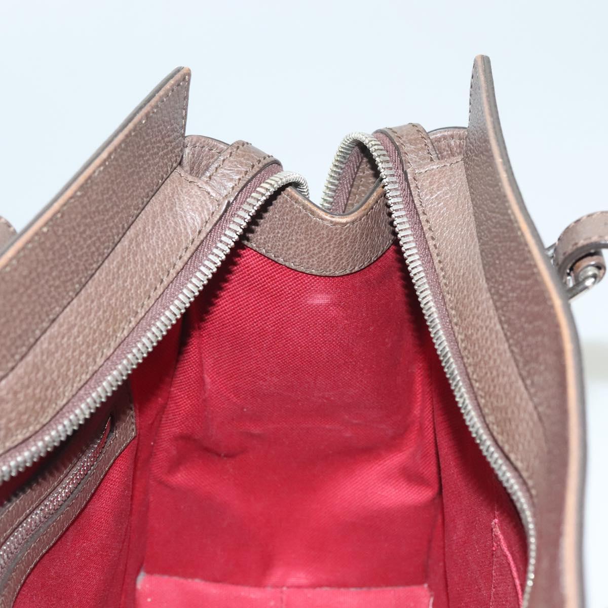 GUCCI GG Supreme Hand Bag PVC Beige Silver 643814 Auth BA3775