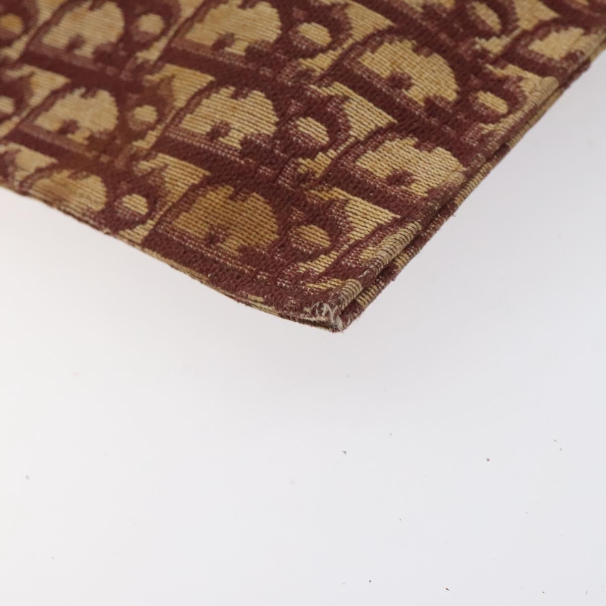 Christian Dior Trotter Canvas Shoulder Bag Red Gold Auth BA3780