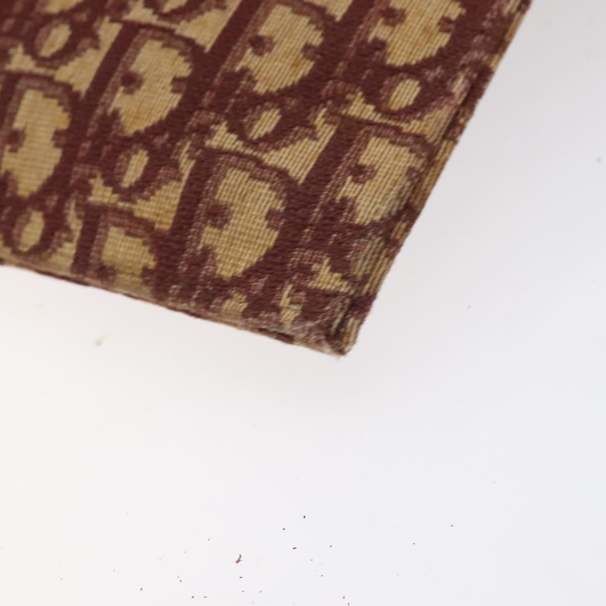 Christian Dior Trotter Canvas Shoulder Bag Red Gold Auth BA3780