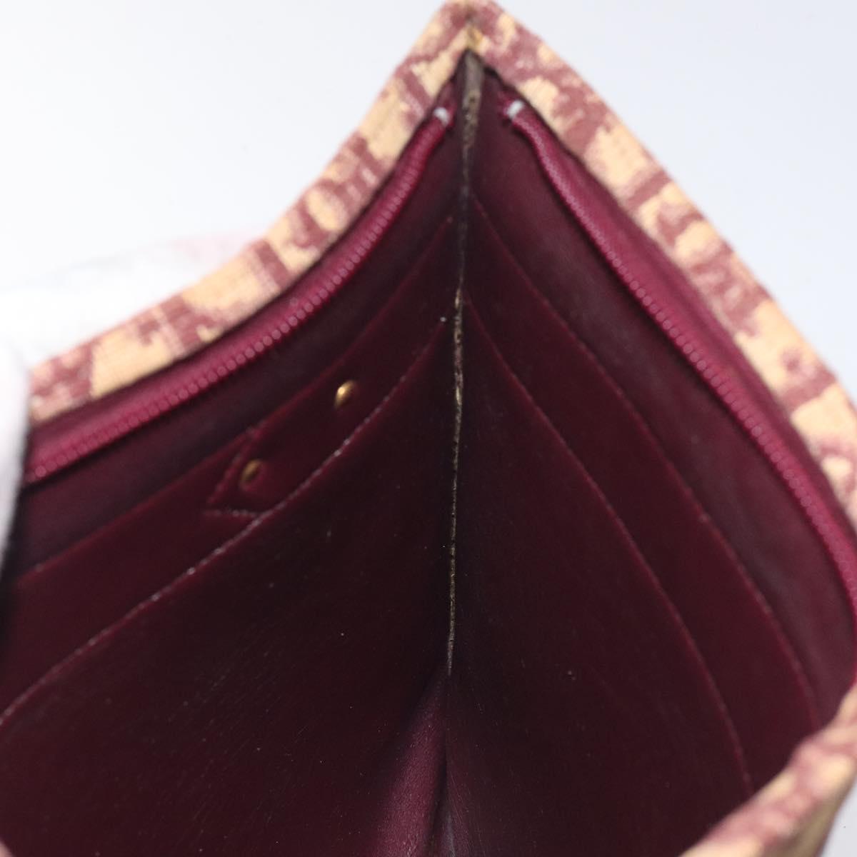 Christian Dior Trotter Canvas Shoulder Bag Red Gold Auth BA3780