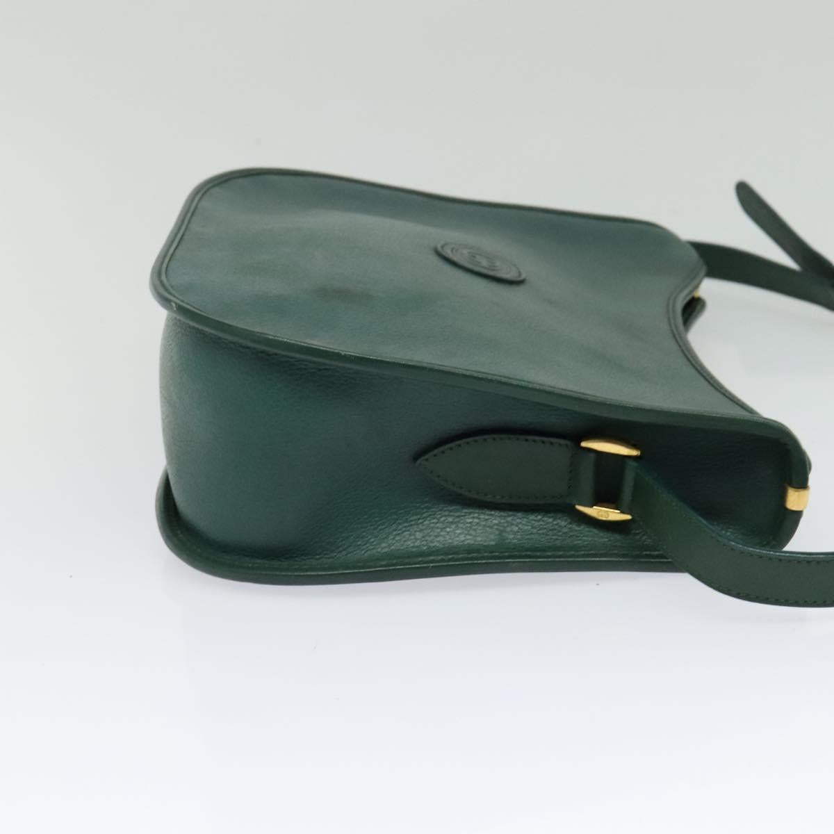GUCCI Shoulder Bag Leather Green Gold 001 084 1036 Auth BA3781