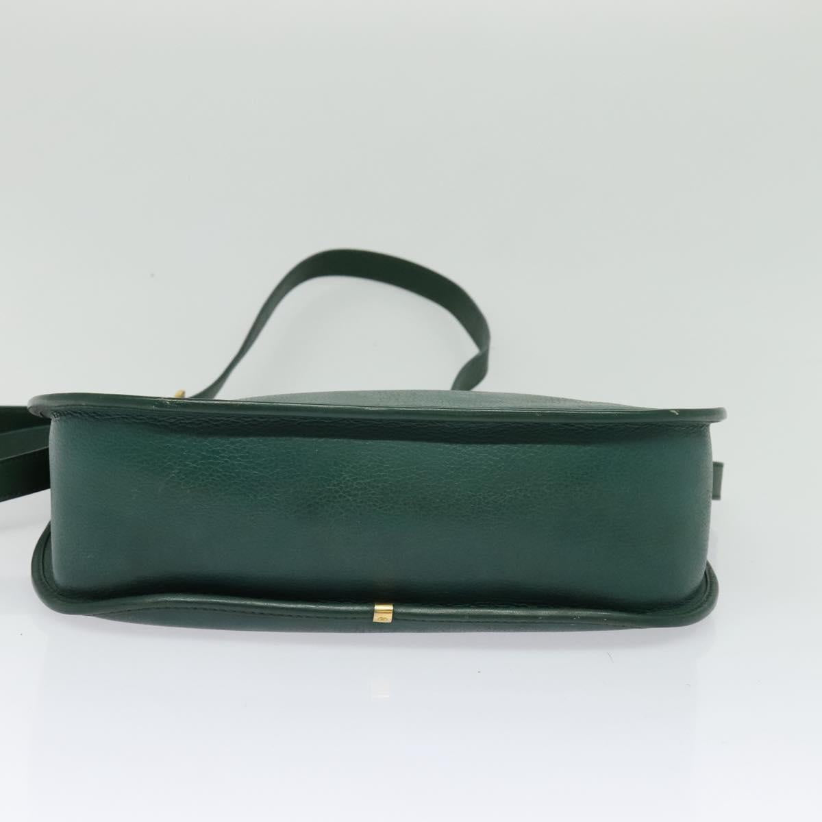 GUCCI Shoulder Bag Leather Green Gold 001 084 1036 Auth BA3781