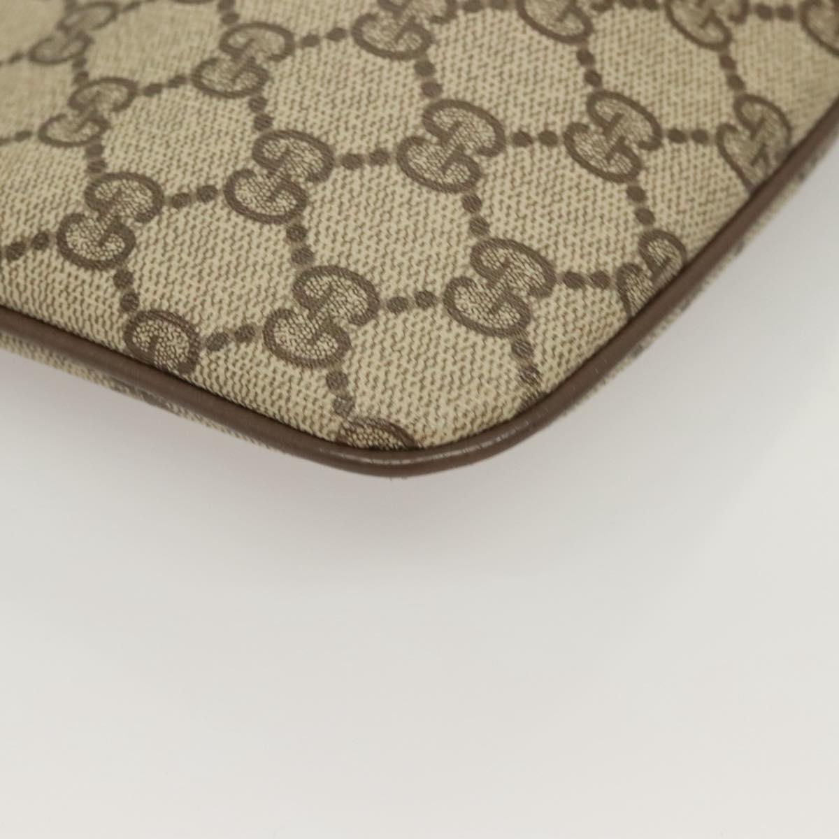 GUCCI GG Supreme Web Sherry Line Bag PVC Beige Gold 904 02 047 Auth BA3784