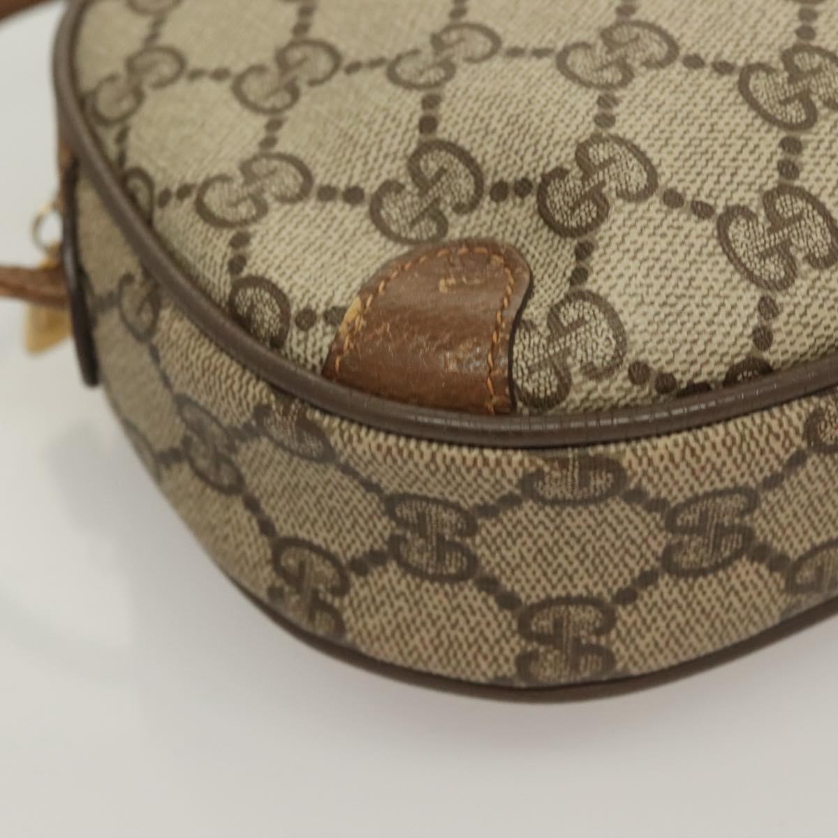 GUCCI GG Supreme Web Sherry Line Bag PVC Beige Gold 89 02 066 Auth BA3786