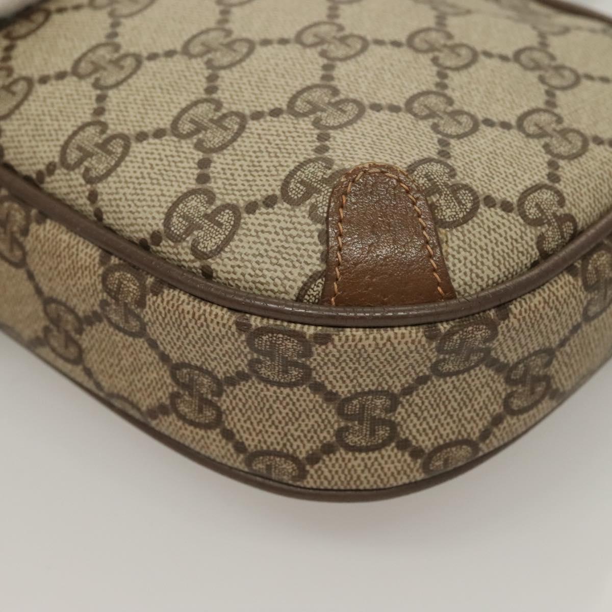 GUCCI GG Supreme Web Sherry Line Bag PVC Beige Gold 89 02 066 Auth BA3786