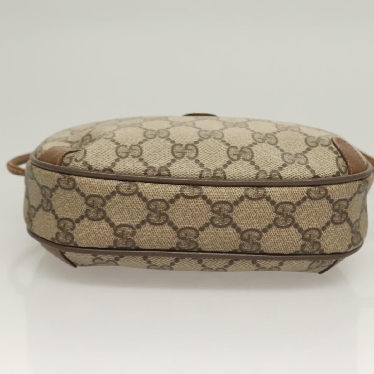 GUCCI GG Supreme Web Sherry Line Bag PVC Beige Gold 89 02 066 Auth BA3786