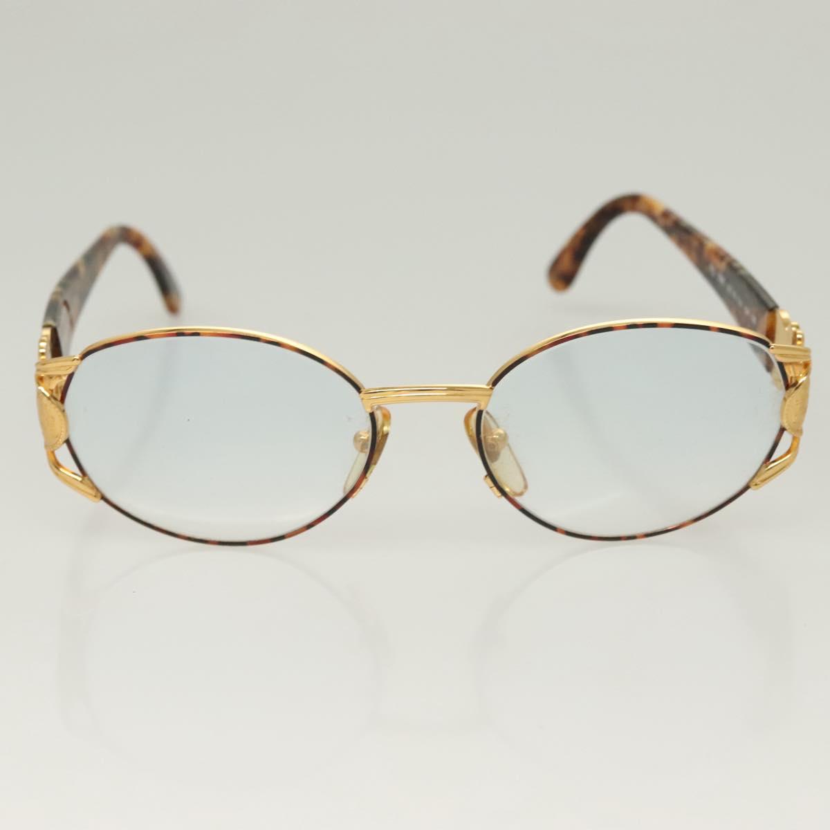 FENDI Glasses Plastic Brown Gold Auth BA3791
