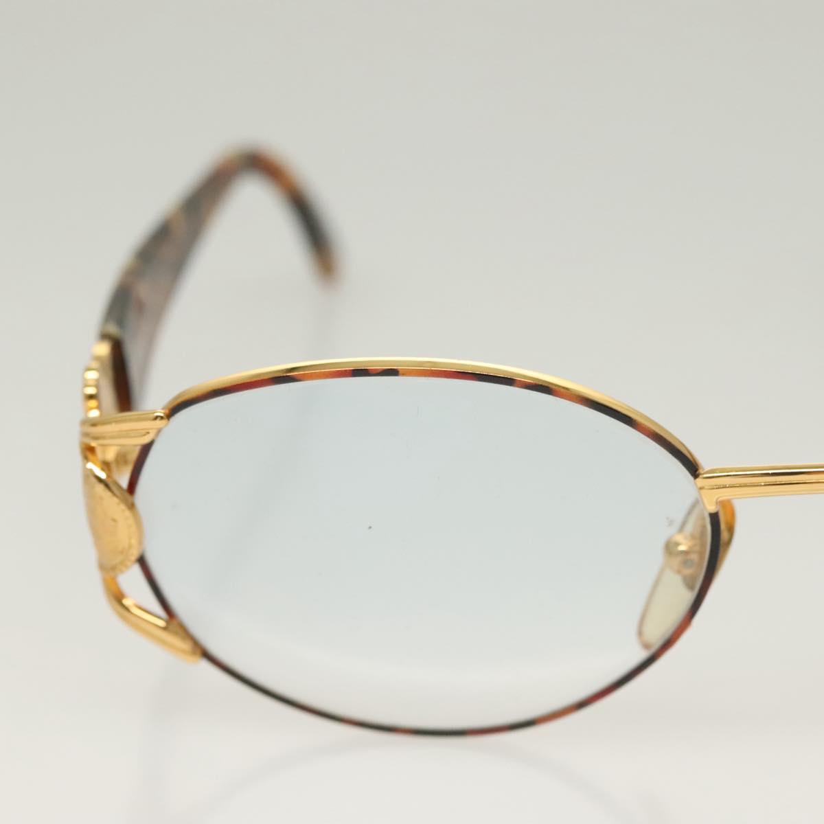 FENDI Glasses Plastic Brown Gold Auth BA3791