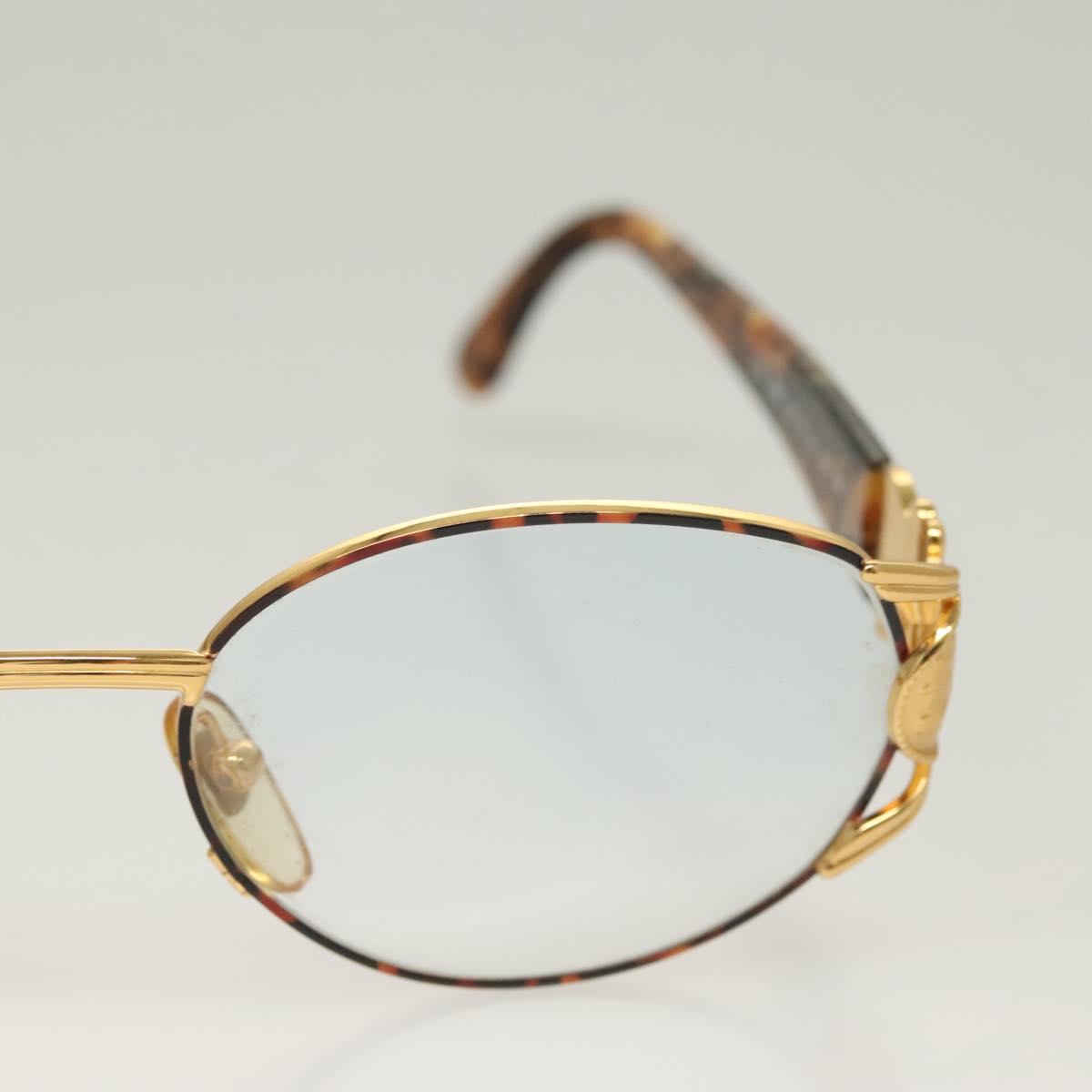 FENDI Glasses Plastic Brown Gold Auth BA3791