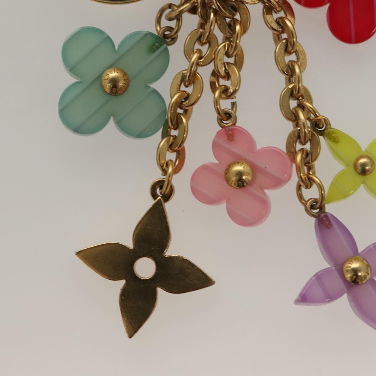 LOUIS VUITTON Porte Cles Pop Flower Charm Metal Multicolor M66144 LV Auth BA3797