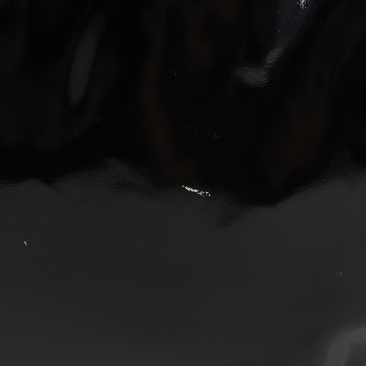 CHANEL COCO Mark Chain Shoulder Bag Patent Leather Black Gold CC Auth BA3798