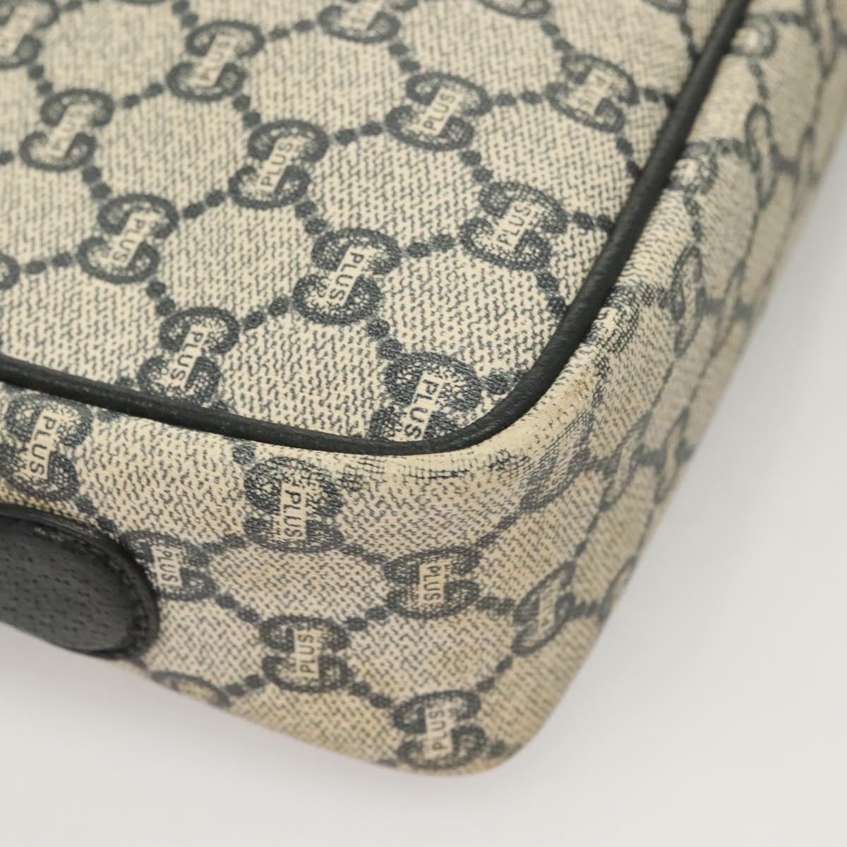 GUCCI GG Plus Supreme Shoulder Bag PVC Navy Gold Auth BA3799