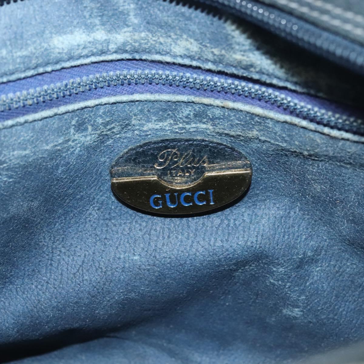 GUCCI GG Plus Supreme Shoulder Bag PVC Navy Gold Auth BA3799