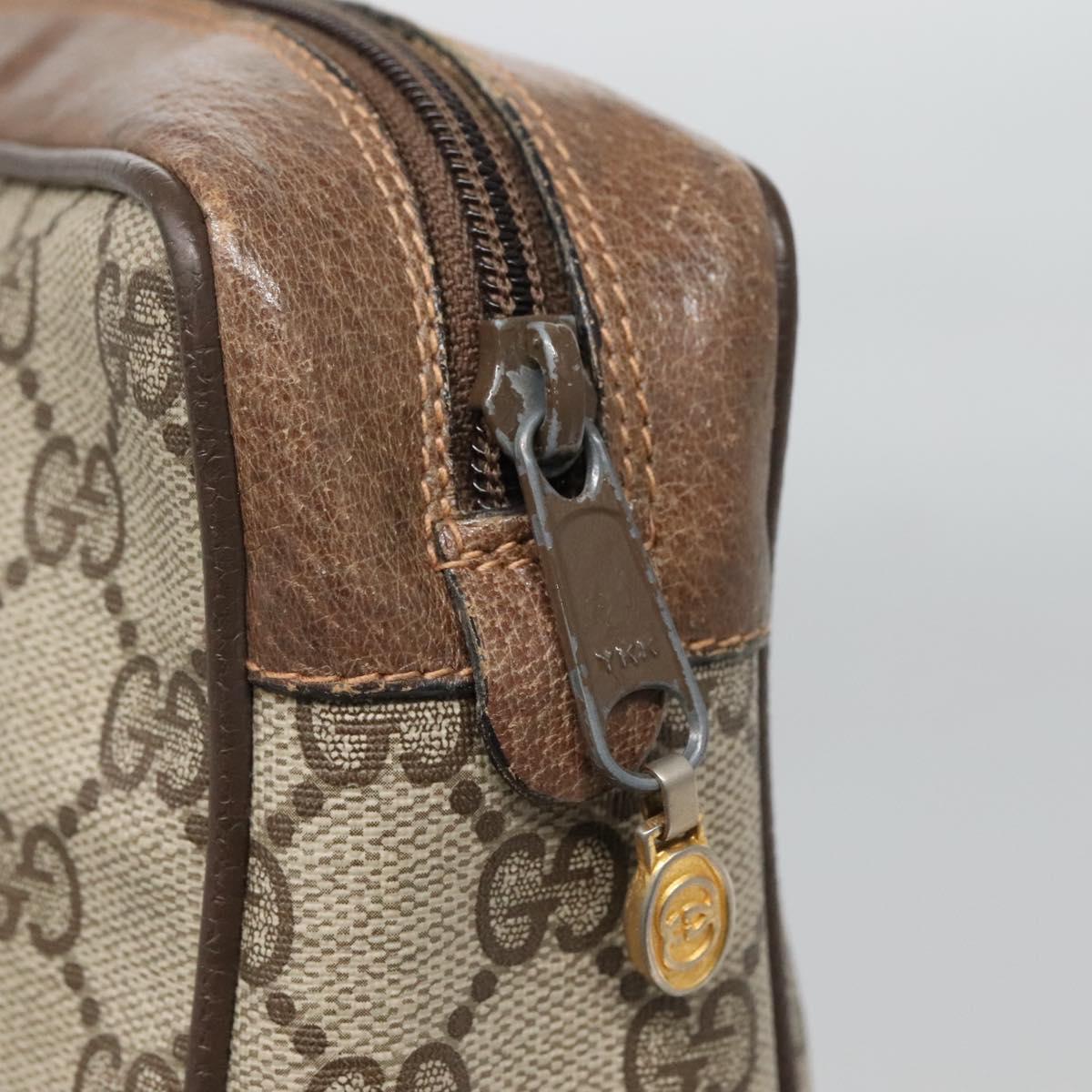 GUCCI GG Supreme Web Sherry Line Clutch Bag PVC Beige Gold 89 01 012 Auth BA3808
