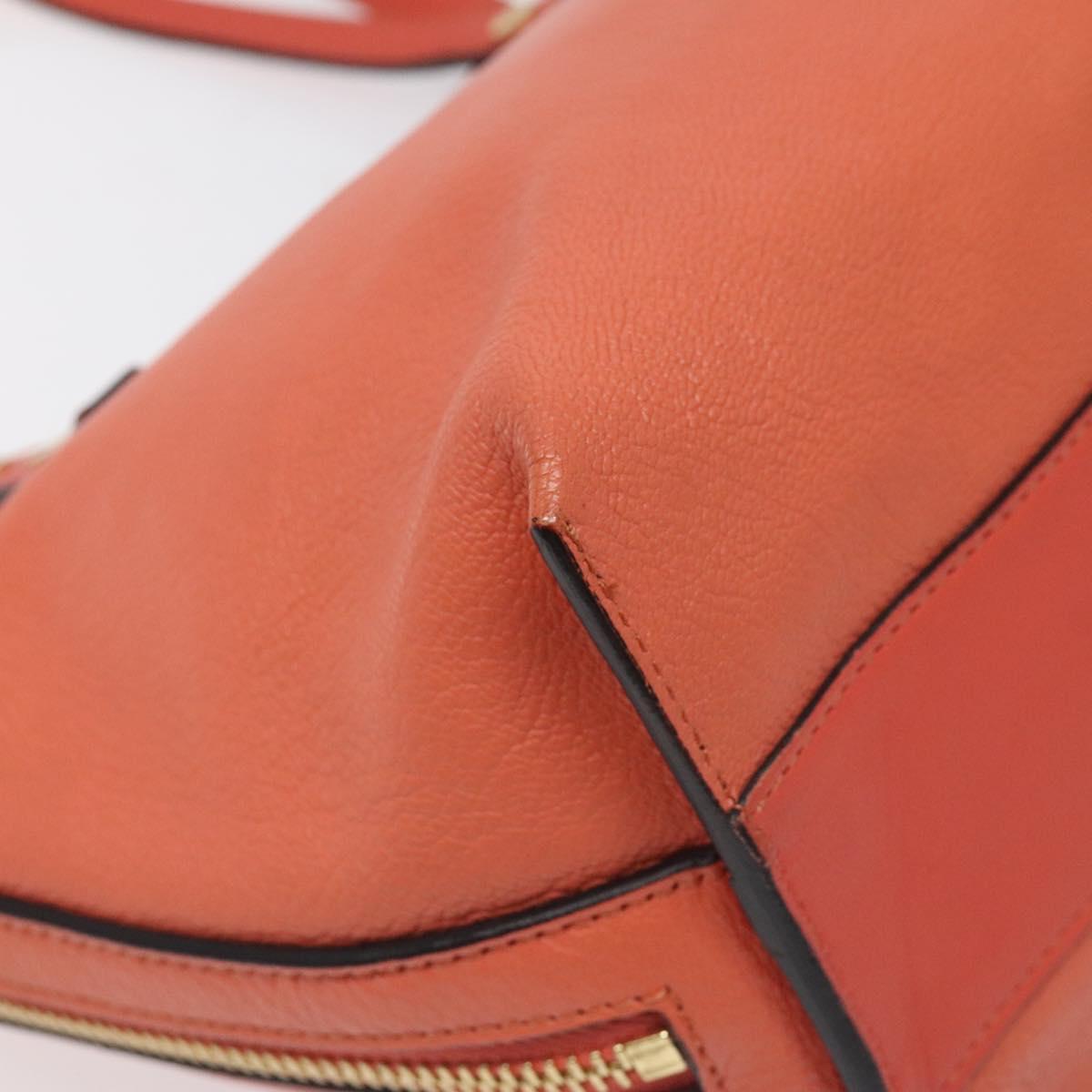 Chloe Dylan Tote Bag Leather Orange Gold Auth BA3818