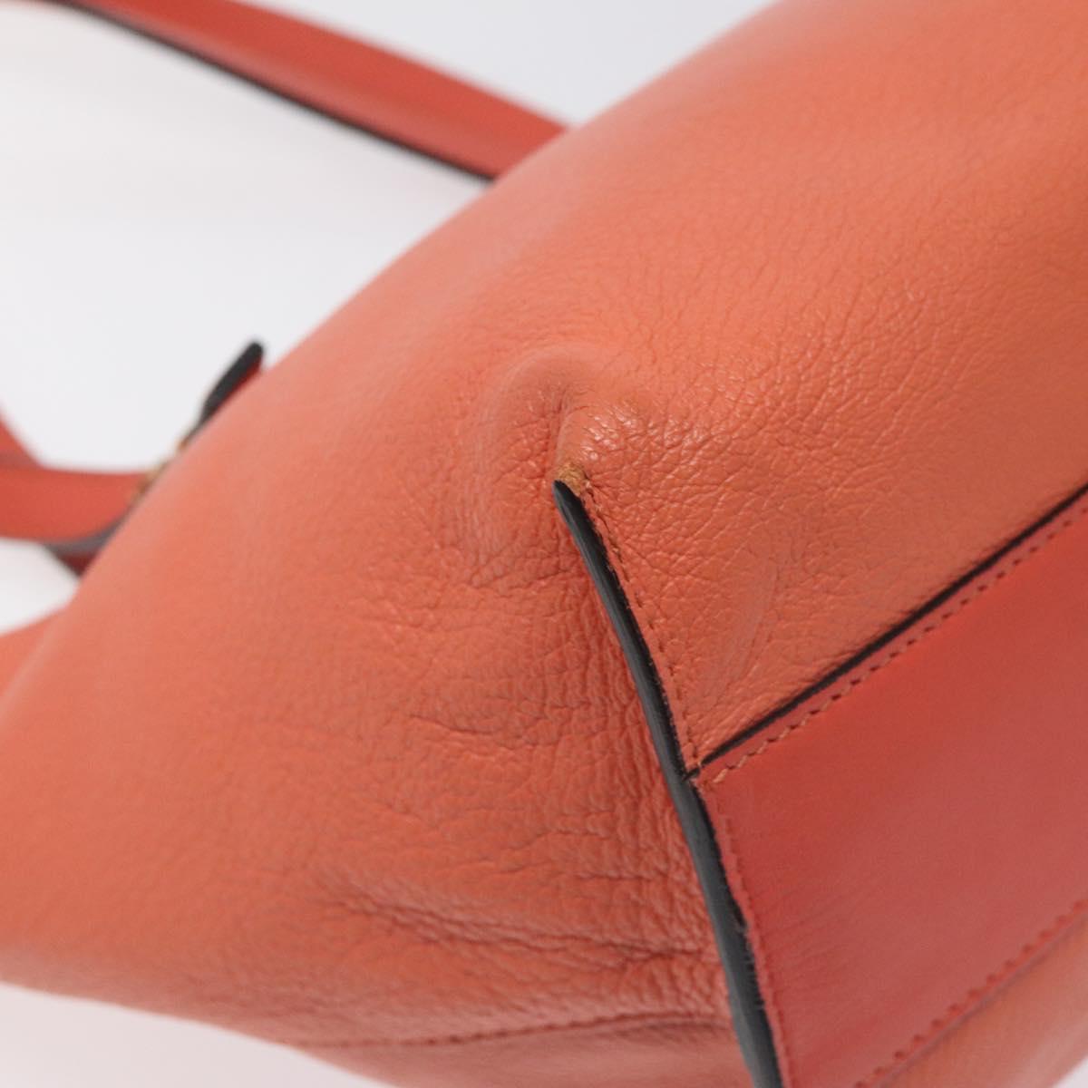 Chloe Dylan Tote Bag Leather Orange Gold Auth BA3818
