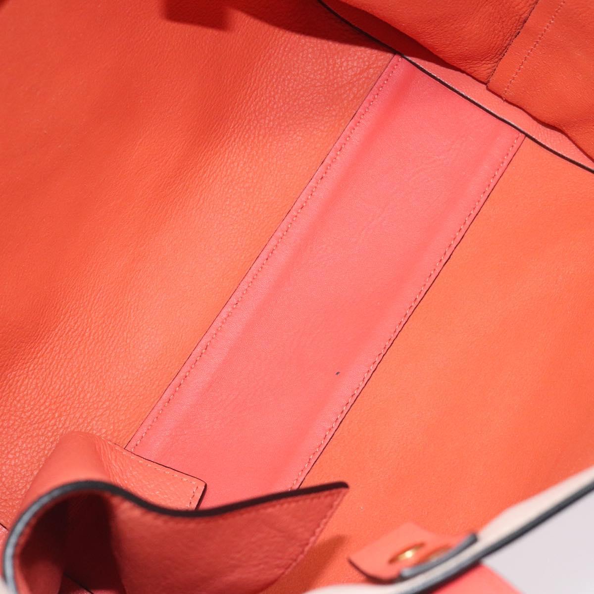 Chloe Dylan Tote Bag Leather Orange Gold Auth BA3818