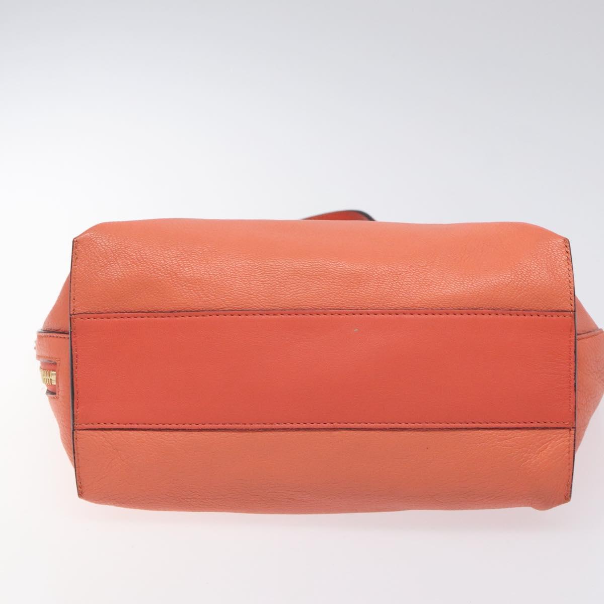 Chloe Dylan Tote Bag Leather Orange Gold Auth BA3818