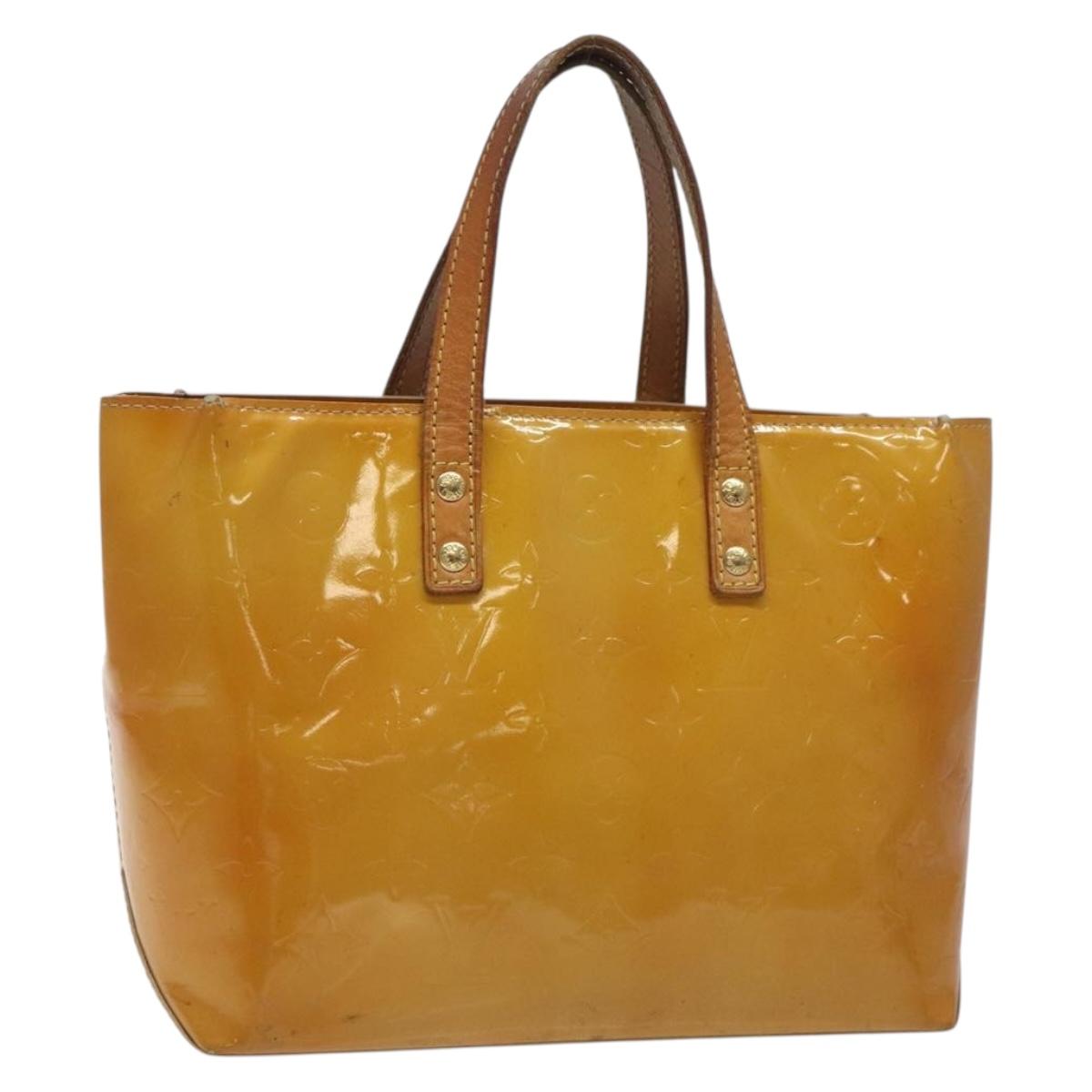 LOUIS VUITTON Monogram Vernis Reade PM Hand Bag Beige M91334 LV Auth BA3837