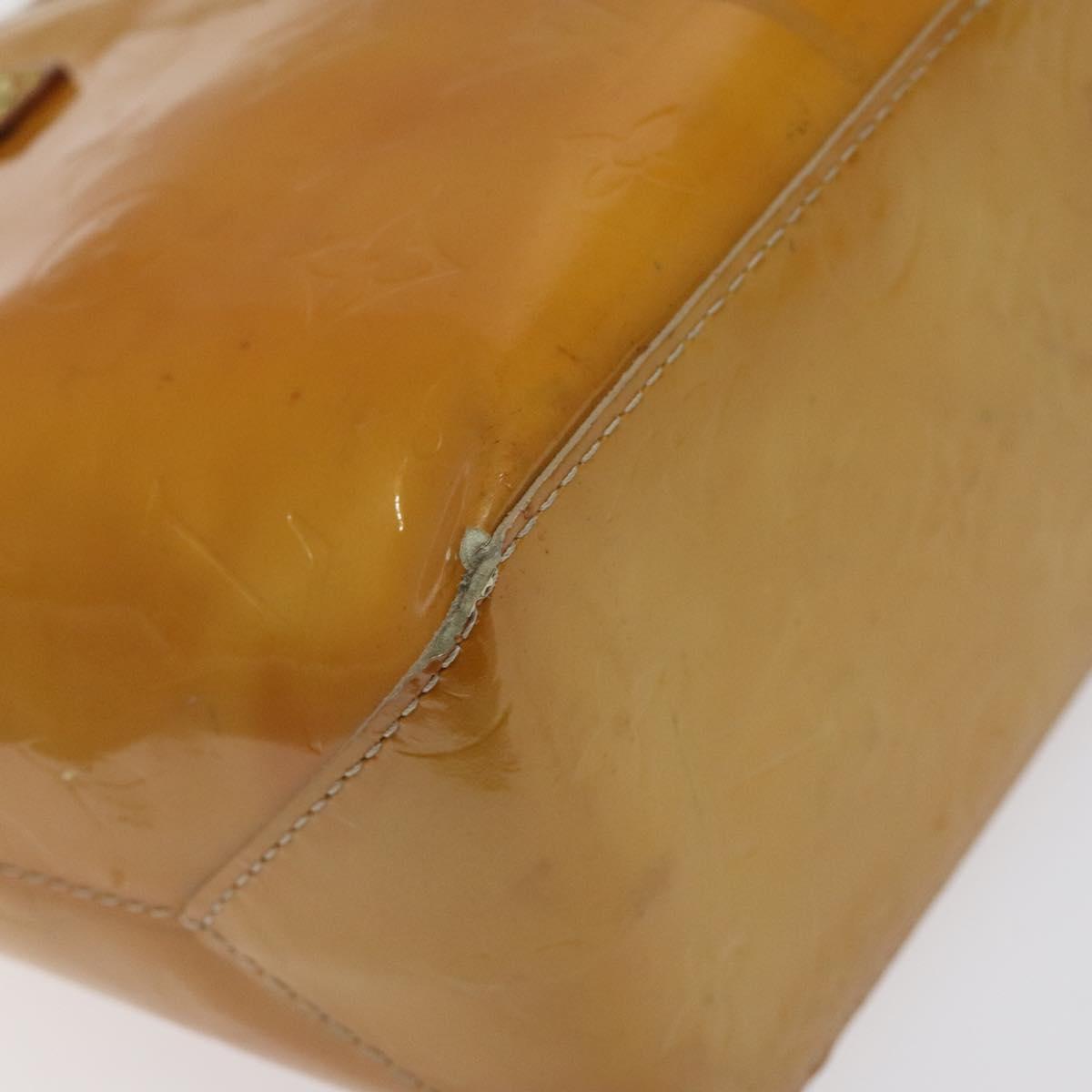 LOUIS VUITTON Monogram Vernis Reade PM Hand Bag Beige M91334 LV Auth BA3837