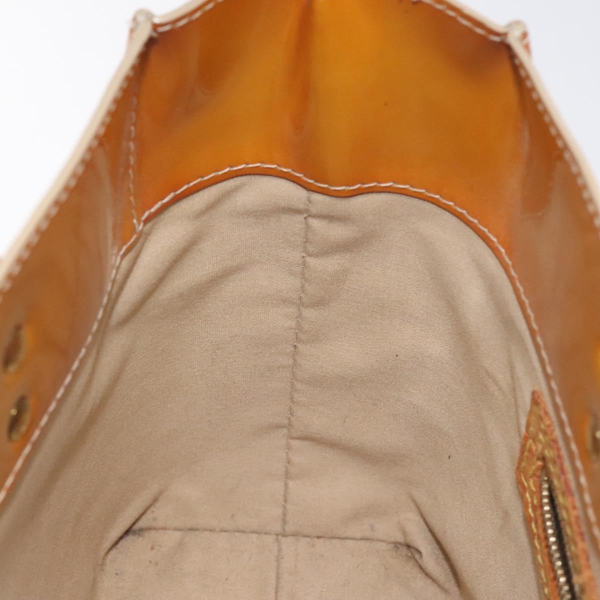 LOUIS VUITTON Monogram Vernis Reade PM Hand Bag Beige M91334 LV Auth BA3837