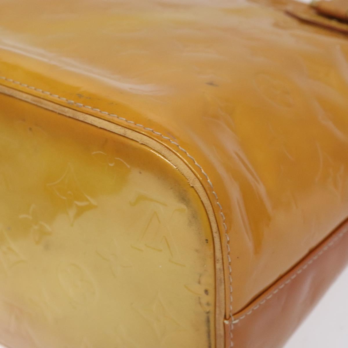 LOUIS VUITTON Monogram Vernis Houston Hand Bag Beige M91004 LV Auth BA3839