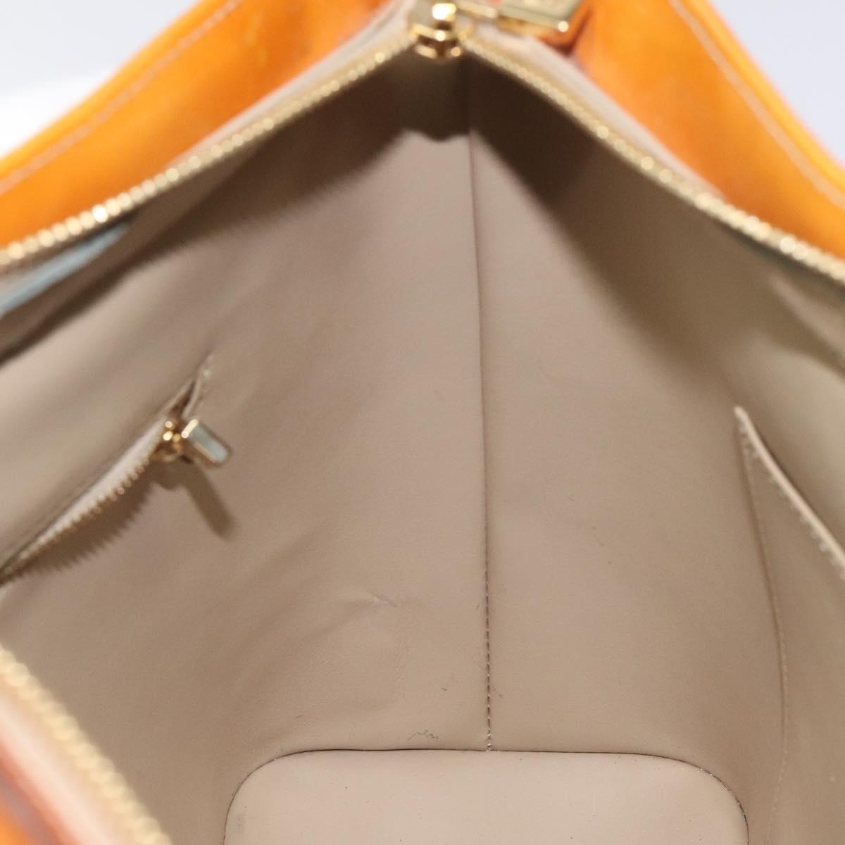 LOUIS VUITTON Monogram Vernis Houston Hand Bag Beige M91004 LV Auth BA3839
