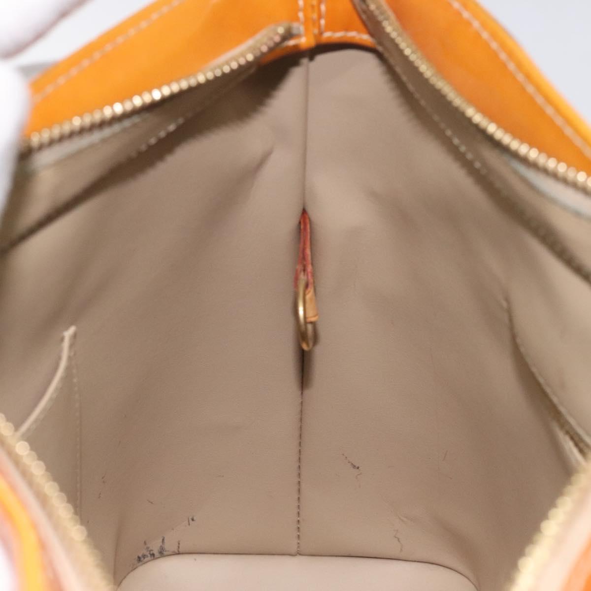 LOUIS VUITTON Monogram Vernis Houston Hand Bag Beige M91004 LV Auth BA3839
