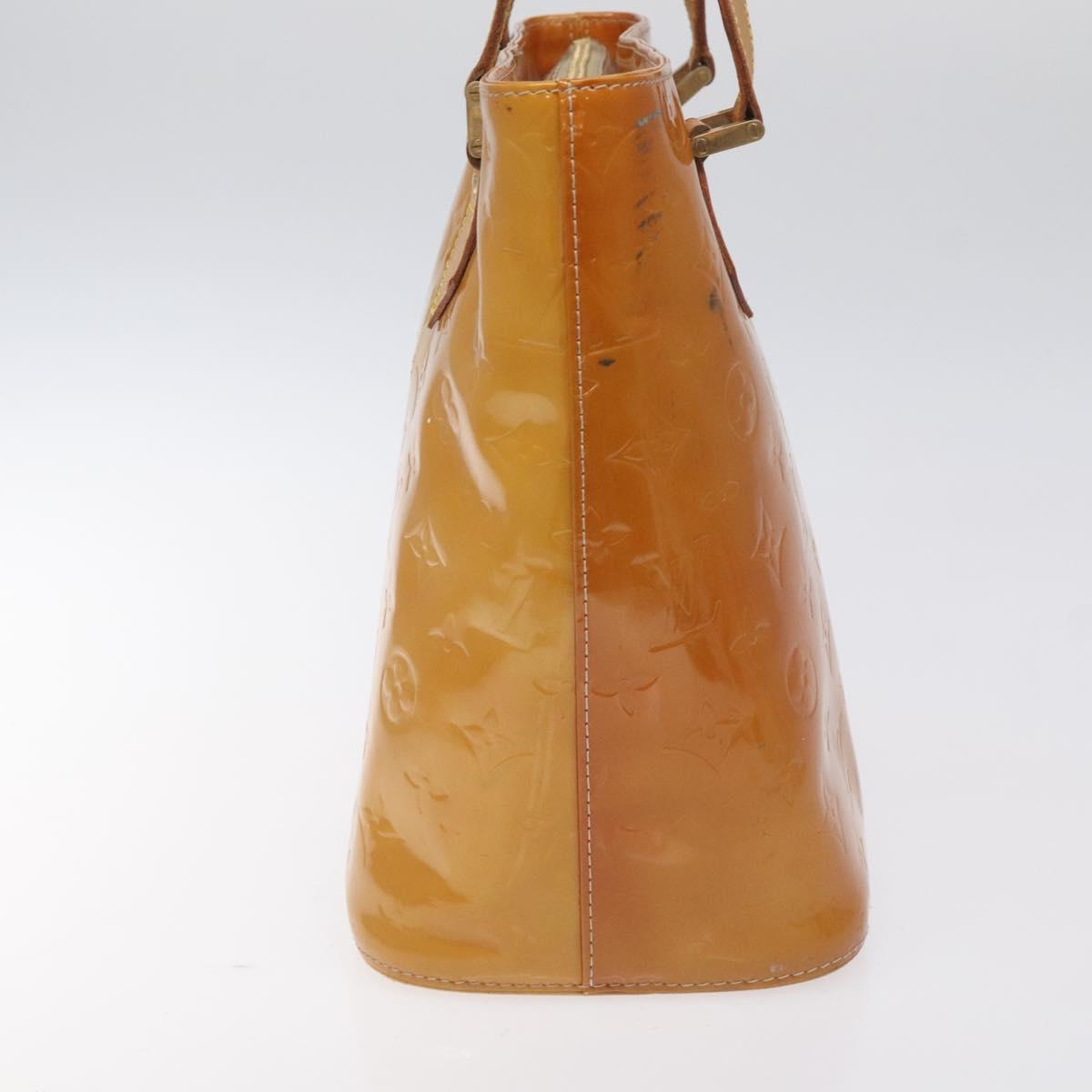 LOUIS VUITTON Monogram Vernis Houston Hand Bag Beige M91004 LV Auth BA3839