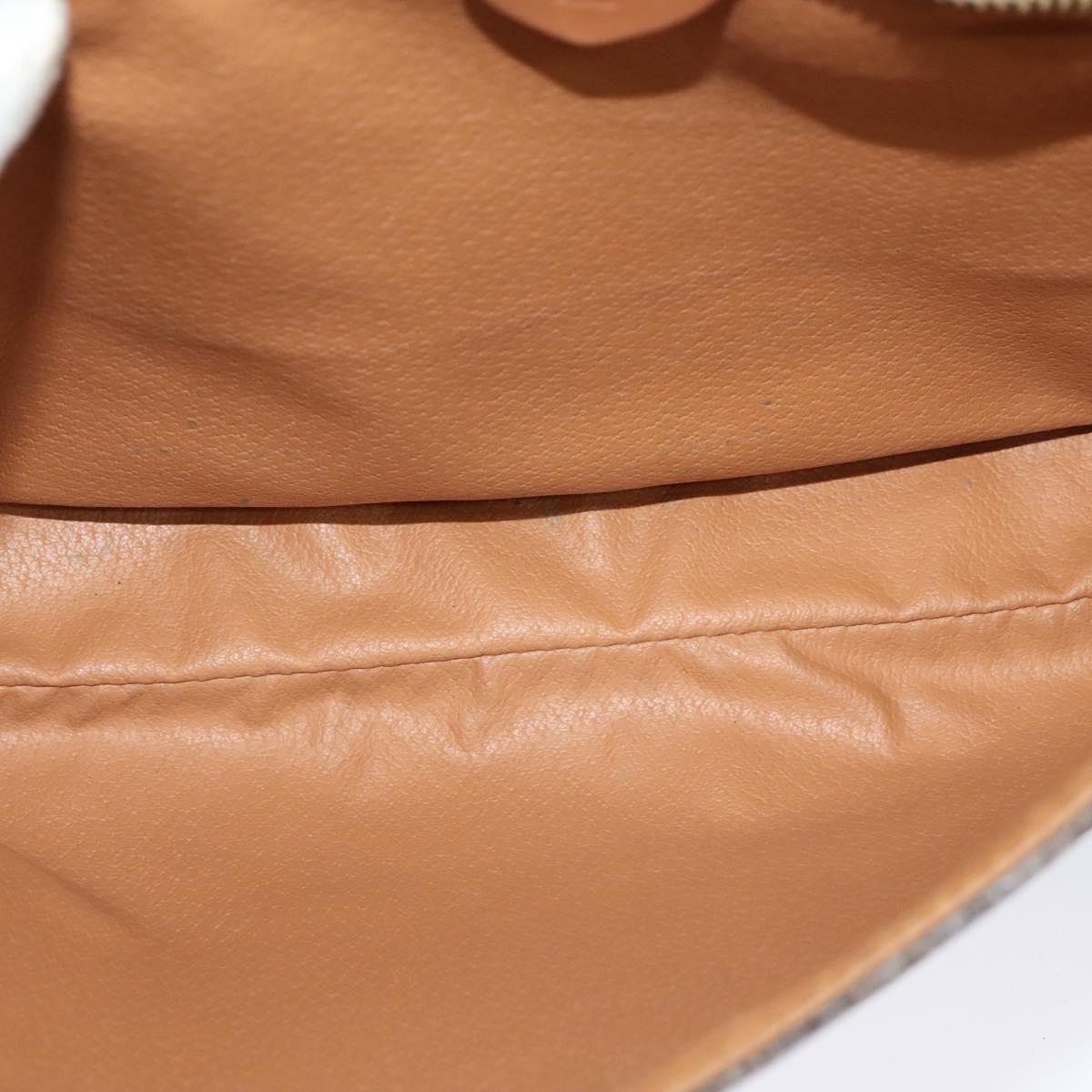 CELINE Macadam Canvas Shoulder Bag PVC Leather Brown Gold Auth BA3852