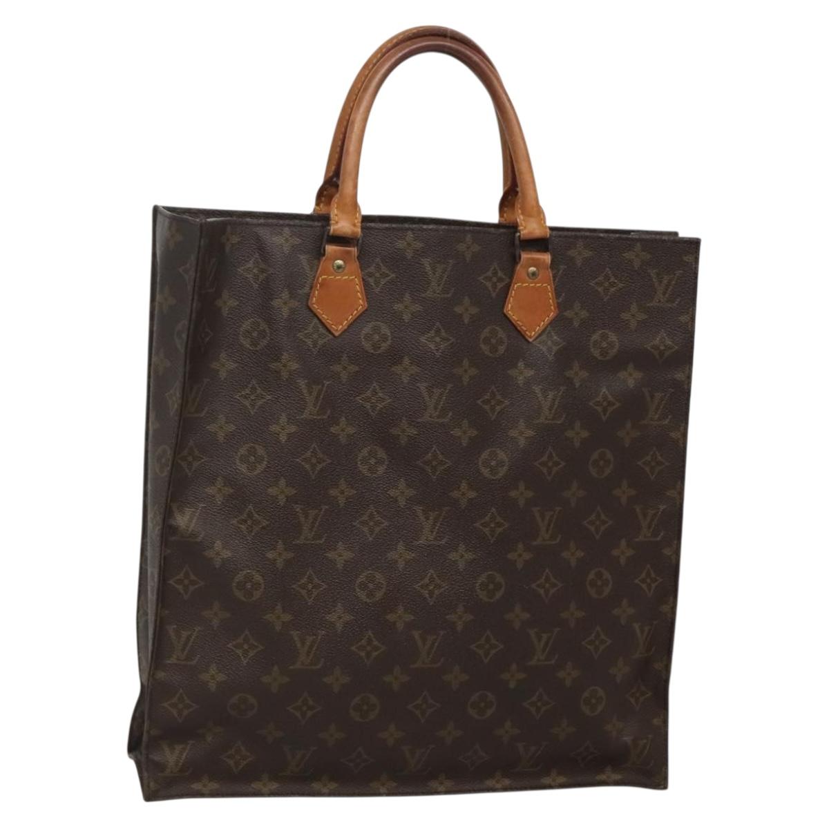 LOUIS VUITTON Monogram Sac Plat Hand Bag M51140 LV Auth BA3871