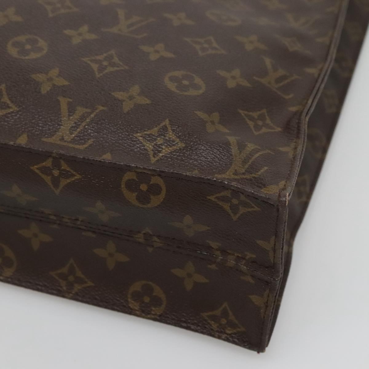 LOUIS VUITTON Monogram Sac Plat Hand Bag M51140 LV Auth BA3871