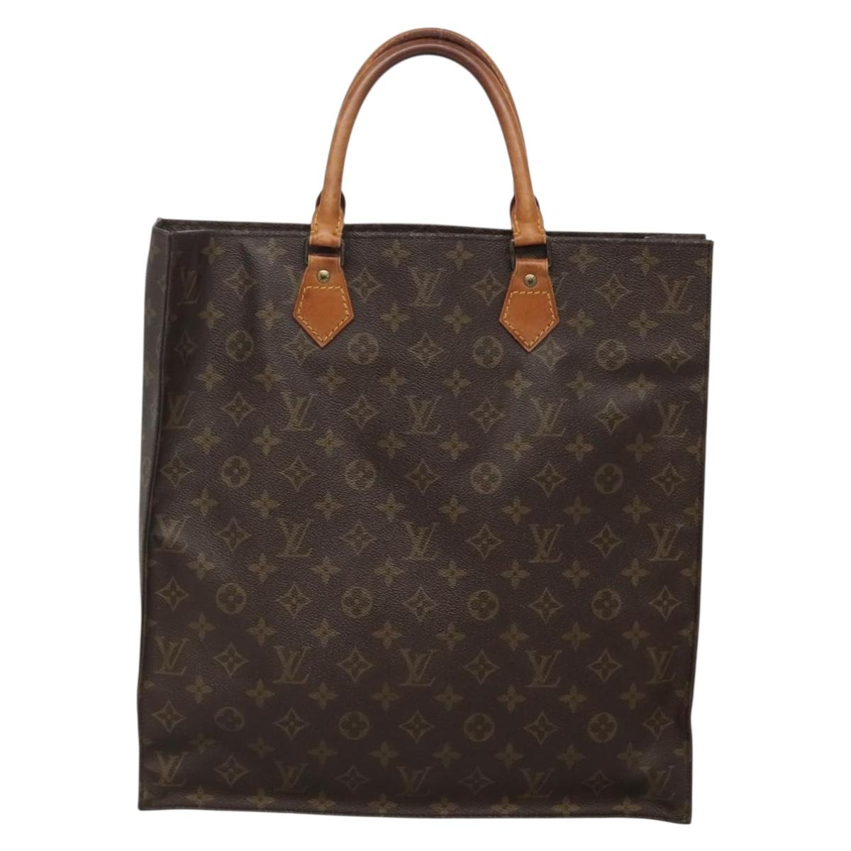 LOUIS VUITTON Monogram Sac Plat Hand Bag M51140 LV Auth BA3871