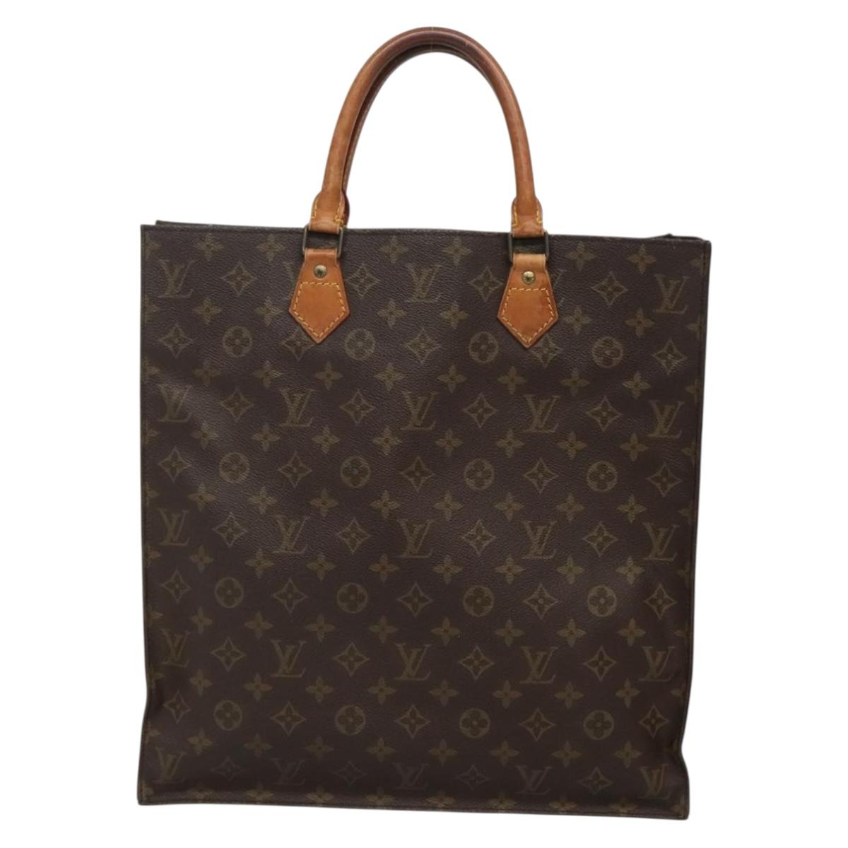 LOUIS VUITTON Monogram Sac Plat Hand Bag M51140 LV Auth BA3871