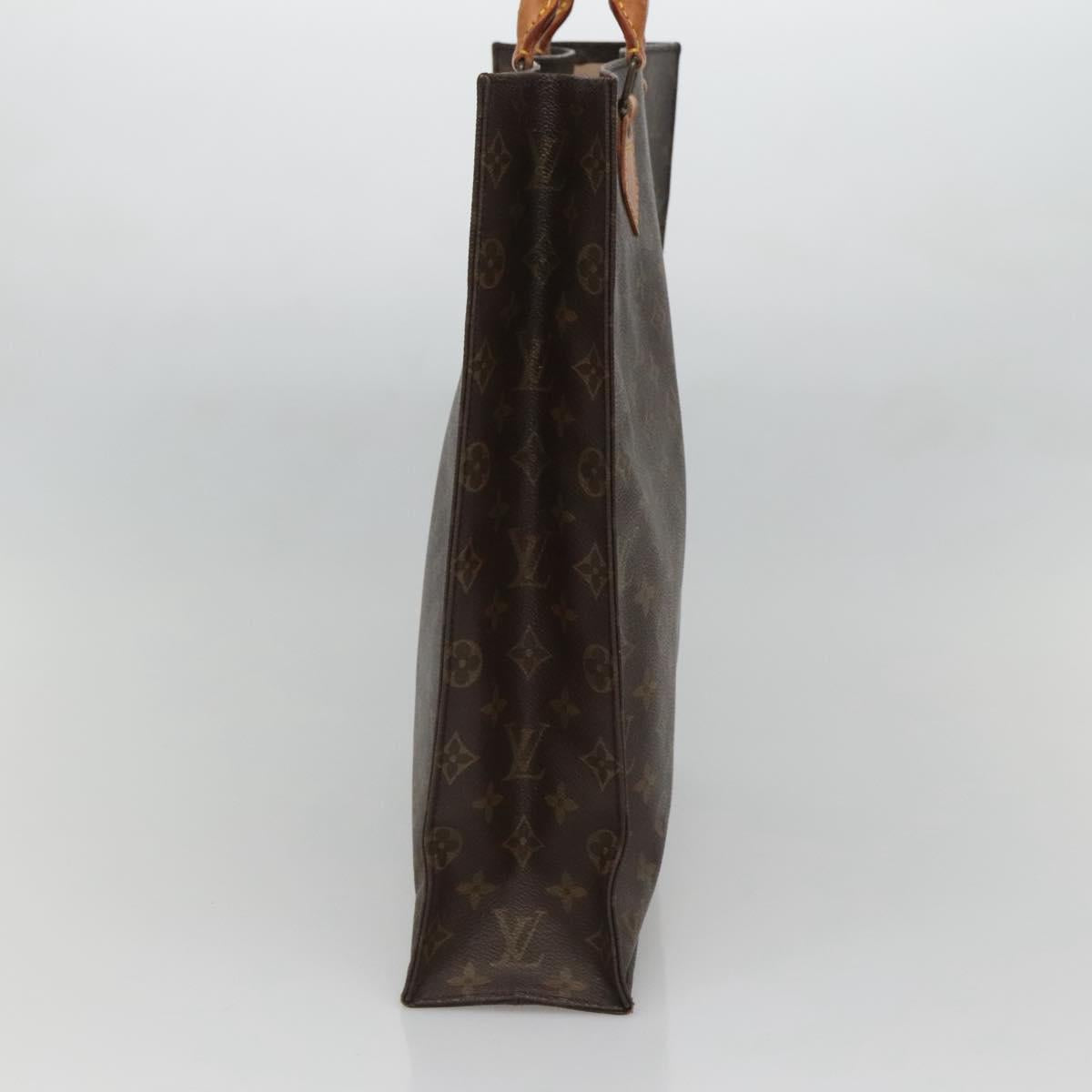 LOUIS VUITTON Monogram Sac Plat Hand Bag M51140 LV Auth BA3871