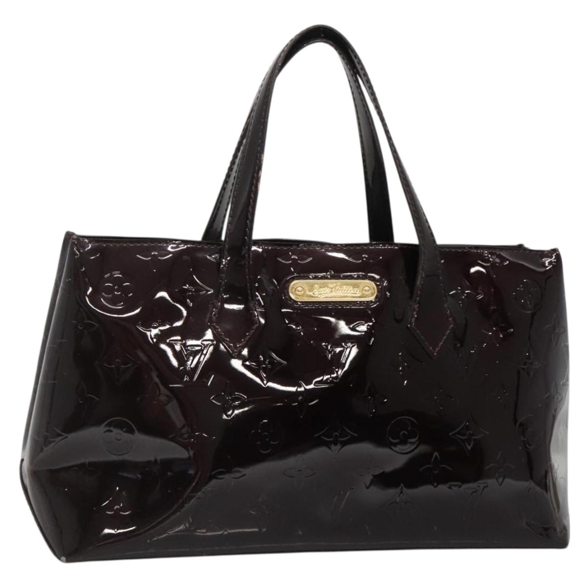 LOUIS VUITTON Monogram Vernis Wilshire PM Hand Bag Amarante M93641 Auth BA3874